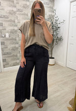 Load image into Gallery viewer, Roxy Dark Denim Blue Linen Pants

