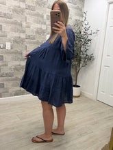 Load image into Gallery viewer, Celeste Denim Blue Linen Dress

