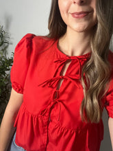 Load image into Gallery viewer, Blushing Red Holiday Top
