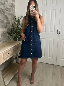 Helga Gold Button Mini Dress