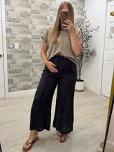 Load image into Gallery viewer, Roxy Dark Denim Blue Linen Pants
