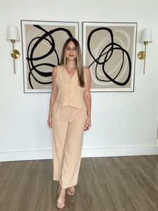 Athens Khaki Vest Top & Pants Set