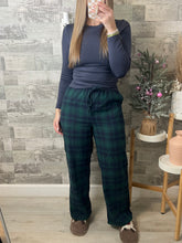 Load image into Gallery viewer, Green/Navy Plaid Pajama Pants
