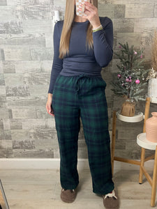 Green/Navy Plaid Pajama Pants