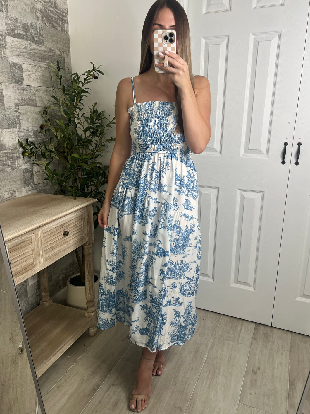 Printed Poetry Midi Dress Blue