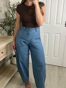 Suzy Leopard Round Neck Bodysuit