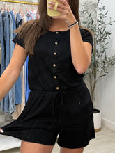 Load image into Gallery viewer, Wanderlust Buttery Soft Romper Black

