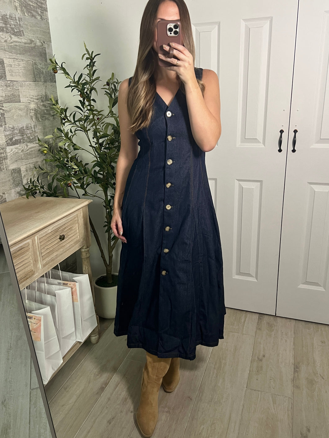Dainty Denim Midi Dress