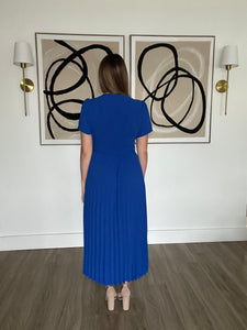 British Pleated Maxi Dress