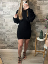 Load image into Gallery viewer, Sweater Weather Black Dress
