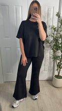 Load image into Gallery viewer, Staycation Black Top &amp; Pants Set
