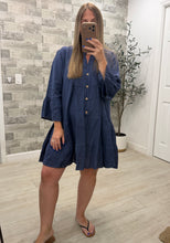 Load image into Gallery viewer, Celeste Denim Blue Linen Dress

