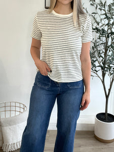 Jule Basic Tee Grey/Off White