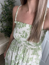 Load image into Gallery viewer, Printed Poetry Midi Dress Green
