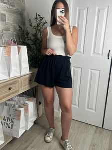 Acid Wash Black Shorts