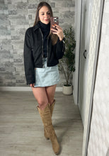 Load image into Gallery viewer, Collared Suede Zip Up Jacket
