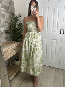 Printed Poetry Midi Dress Green