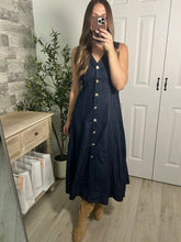 Load image into Gallery viewer, Dainty Denim Midi Dress
