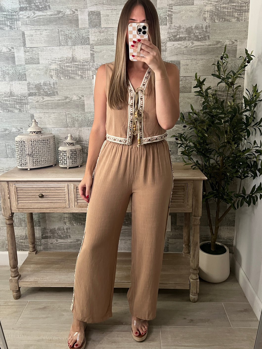 Island Top & Pants Set Coffee