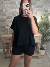 Load image into Gallery viewer, Cotton Slub Oversized Tee Black

