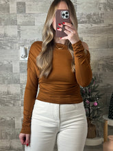 Load image into Gallery viewer, Camel Asymmetrical Off Shoulder Top
