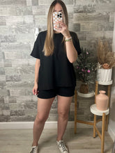 Load image into Gallery viewer, Midnight Black Top &amp; Shorts Set
