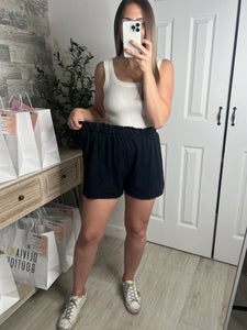 Acid Wash Black Shorts