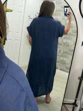 Load image into Gallery viewer, Hannah Denim Blue Linen Dress
