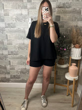 Load image into Gallery viewer, Midnight Black Top &amp; Shorts Set
