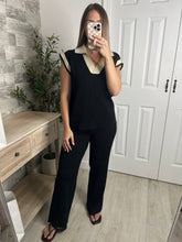 Load image into Gallery viewer, Lauren Black/Cream Top &amp; Pants Set
