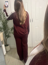 Load image into Gallery viewer, Noelle Burgundy Top &amp; Pants Set
