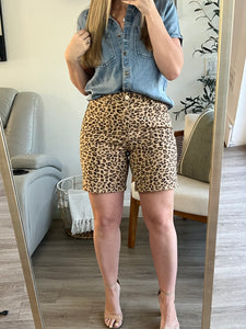 Leopard Denim Shorts (Risen Brand)