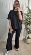 Load image into Gallery viewer, Staycation Black Top &amp; Pants Set
