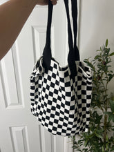 Load image into Gallery viewer, Checkered Crotchet Knit Commuter Bag
