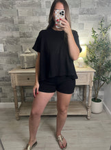 Load image into Gallery viewer, Cotton Slub Oversized Tee Black
