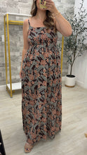 Load image into Gallery viewer, Brown Fall Floral Dress
