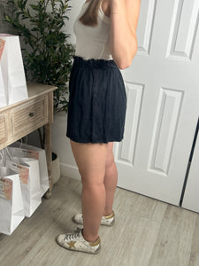 Acid Wash Black Shorts