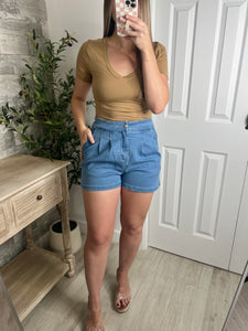 Dynamic V Neck Top Coffee