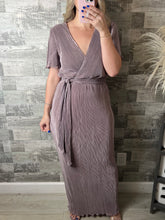 Load image into Gallery viewer, All For Love Mauve Pleated Dress

