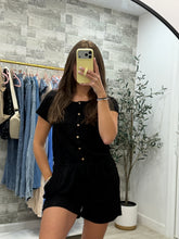 Load image into Gallery viewer, Wanderlust Buttery Soft Romper Black
