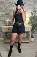 Load image into Gallery viewer, Tie Back Black Romper
