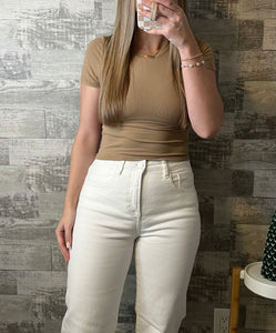 Dynamic Nude Short Sleeve Top