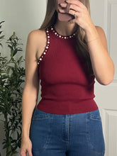 Load image into Gallery viewer, Pearly Swirly Tank Top Red
