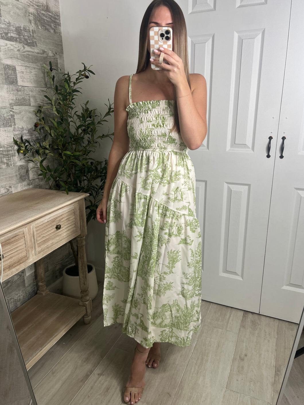 Printed Poetry Midi Dress Green
