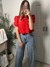 Load image into Gallery viewer, Blushing Red Holiday Top
