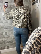 Load image into Gallery viewer, Carol Denim Jacket Cheetah Print
