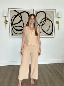 Athens Khaki Vest Top & Pants Set