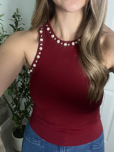 Load image into Gallery viewer, Pearly Swirly Tank Top Red

