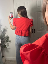 Load image into Gallery viewer, Blushing Red Holiday Top
