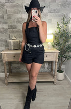 Load image into Gallery viewer, Tie Back Black Romper
